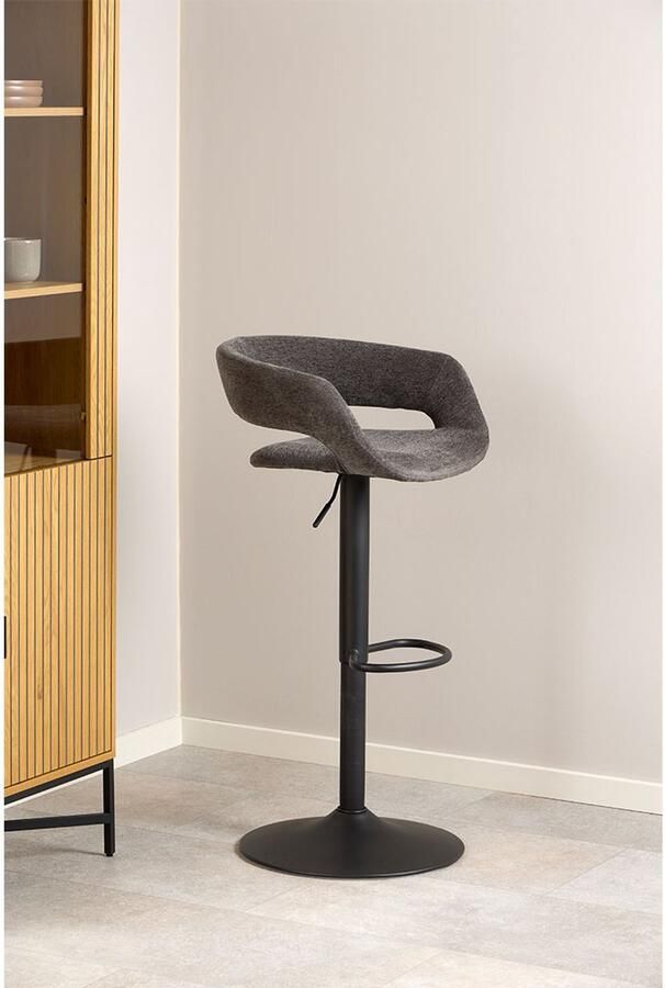 Bendt Draaibare Barkruk Pia Chenille Donkergrijs (zithoogte 59-80cm)