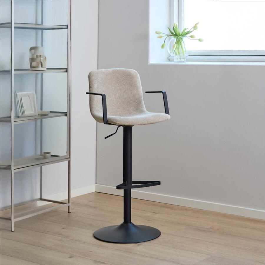 Giga Living Barkruk Selvik Beige Stof Zithoogte 84cm Set van 2