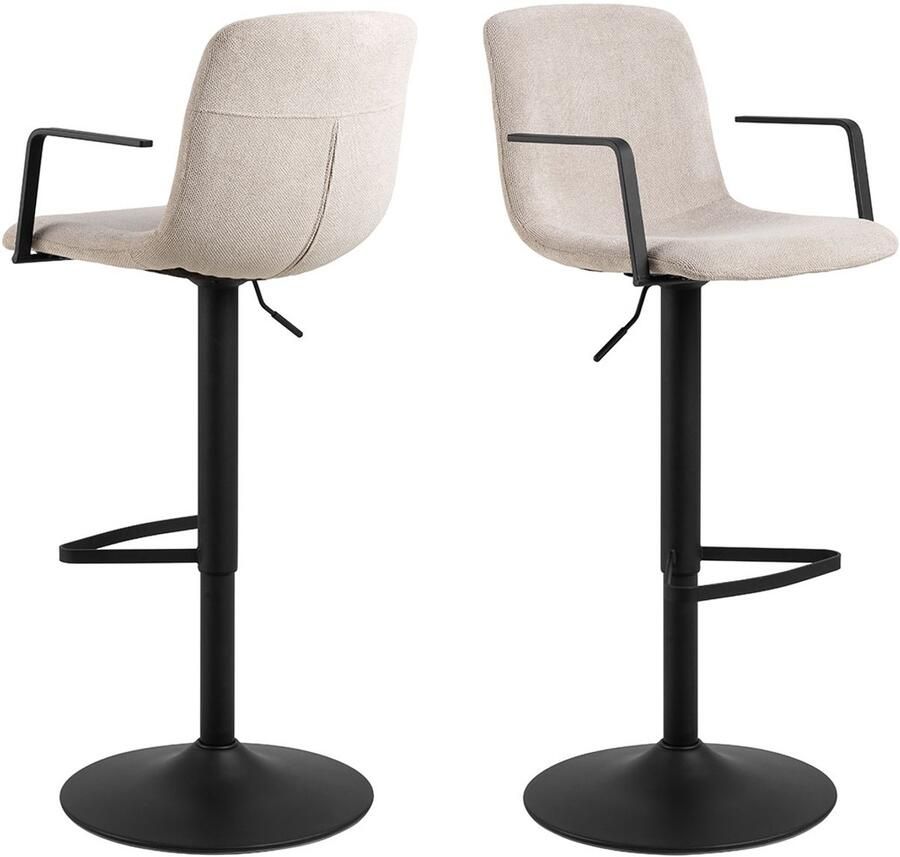 Giga Living Barkruk Selvik Beige Stof Zithoogte 84cm Set van 2 - Foto 2