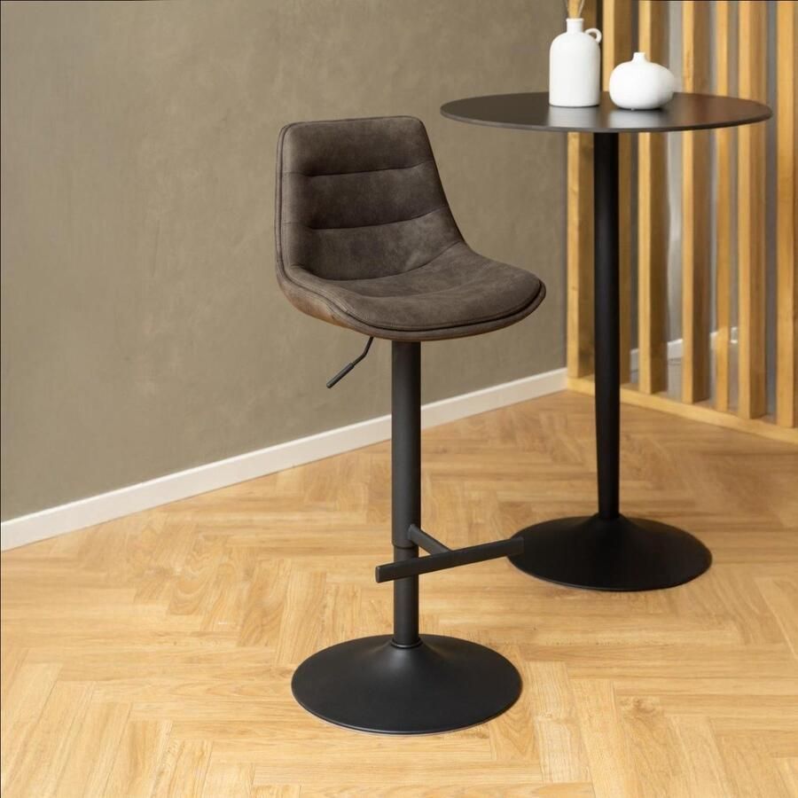 Giga Living Barkruk Stof Grijs 47x52 5x95cm Zithoogte 65-84cm House Nordic Set van 2