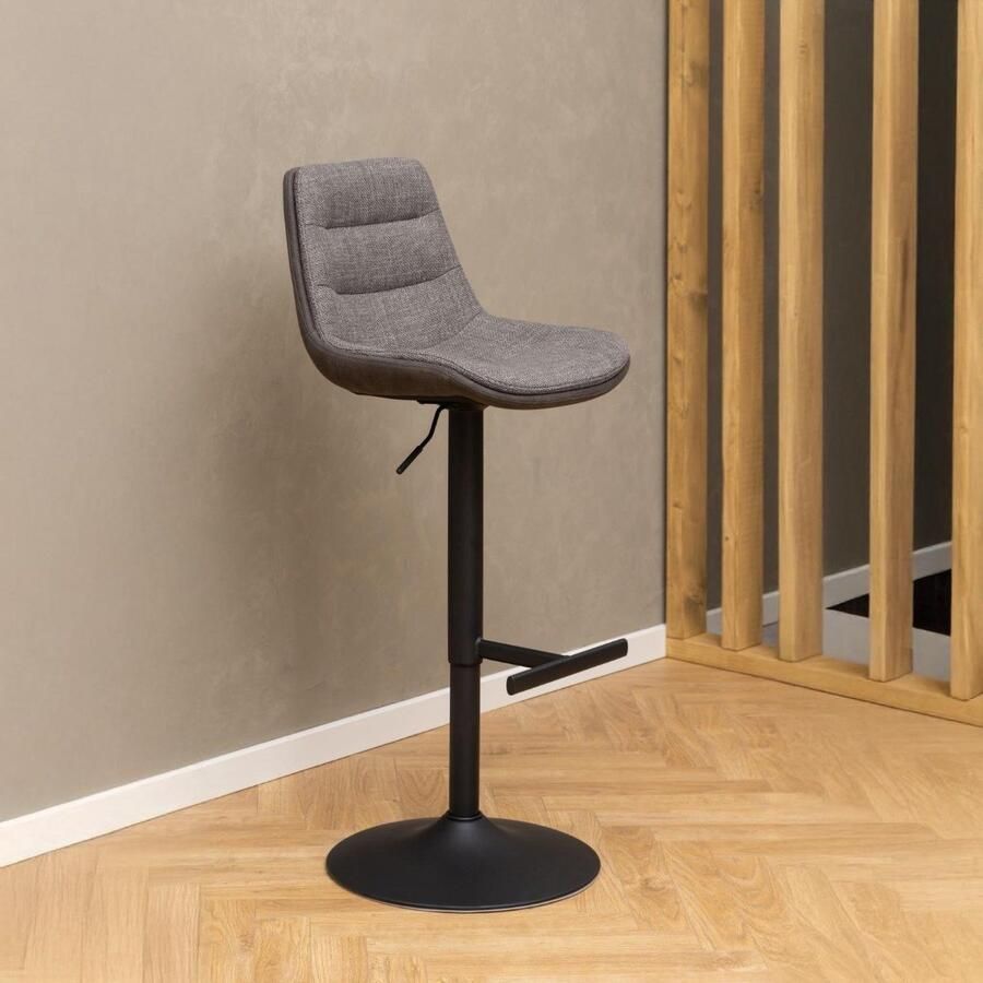 Giga Living Barkruk Stof Textiel Bruin Zithoogte 65-84cm 47x52 5x95cm Set van 2