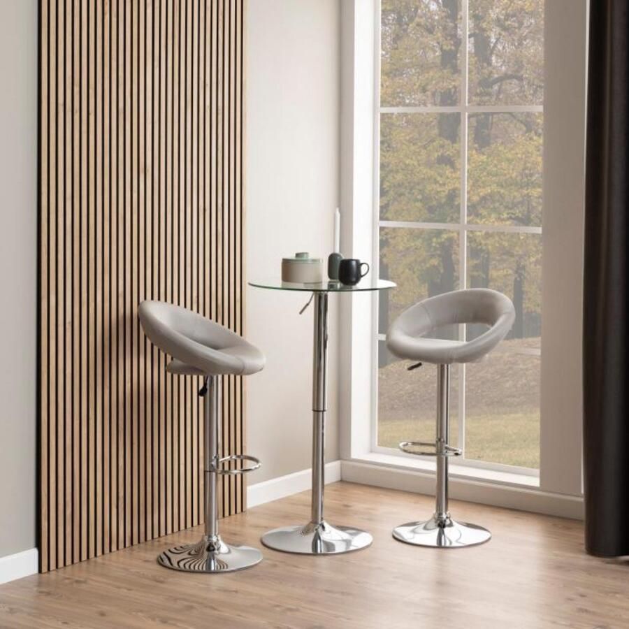 Giga Living Barkruk Trana Taupe PU Leer Zithoogte 79cm