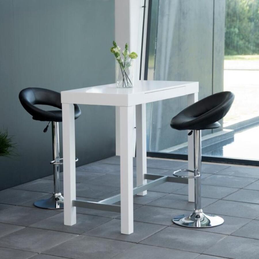 Giga Living Barkruk Trana Zwart PU Leer Zithoogte 79cm Set van 2