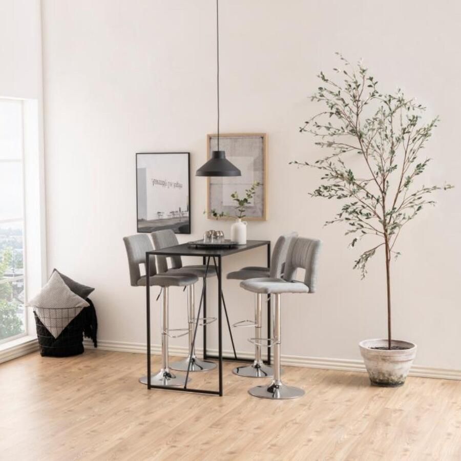 Giga Living Barkruk Lichtgrijs|Zilver Zithoogte 83cm Wistad Set van 2