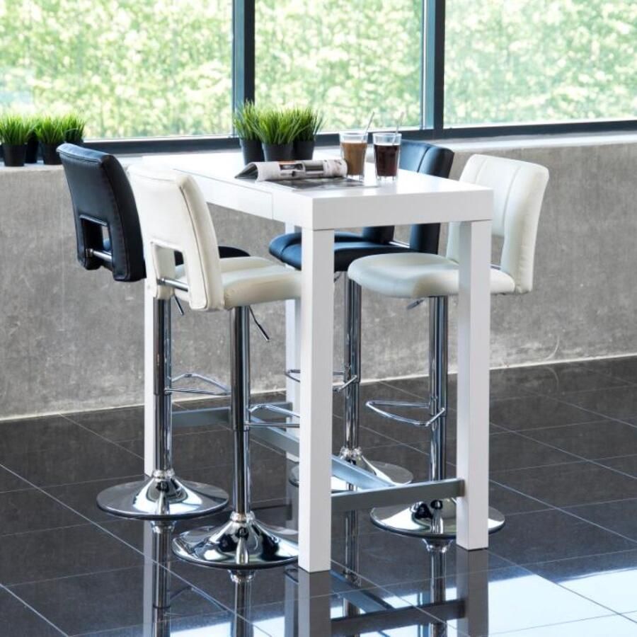 Giga Living Barkruk Wistad Wit PU Leer Zithoogte 83cm Set van 2 - Foto 2