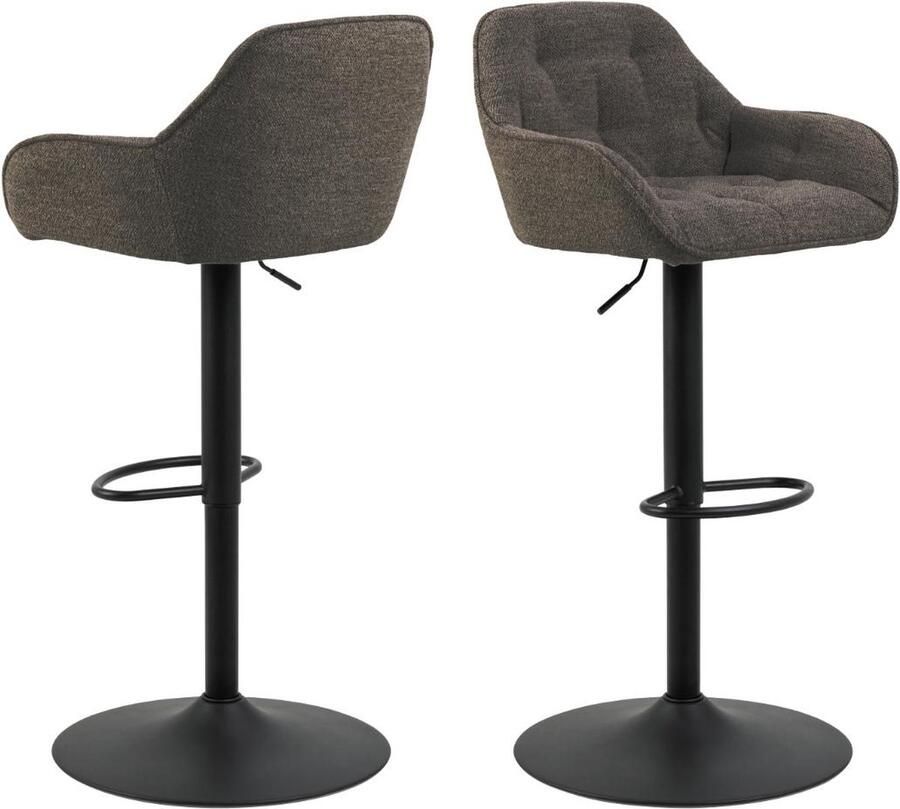 Giga Living Barkruk Taupe Set Van 2 Stof & Staal 53x52x104 cm Barkruk Zion