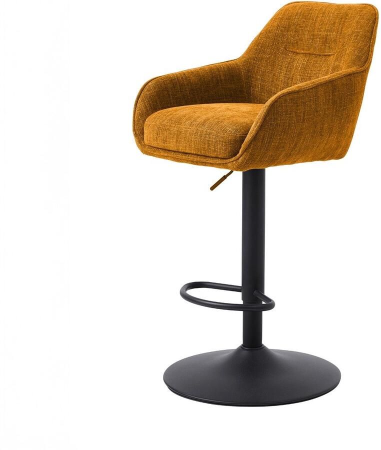 Giga Living Barstoel Avola Oranje Stof Verstelbaar Set van 2