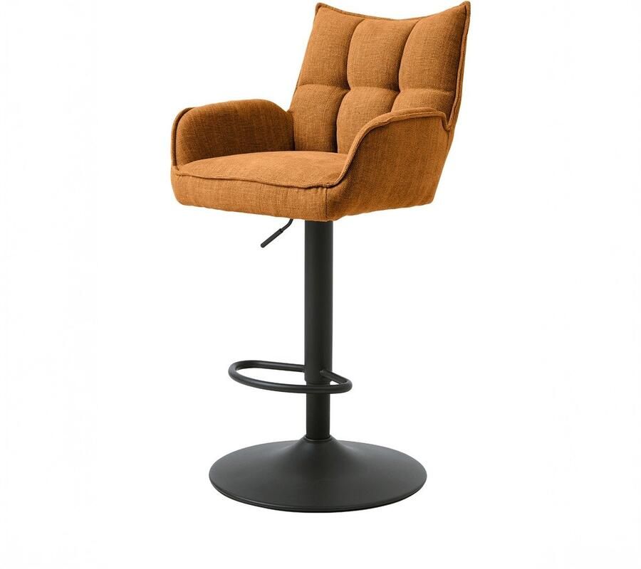 Giga Living Barstoel Oranje Stof Verstelbaar Marilla Set van 2