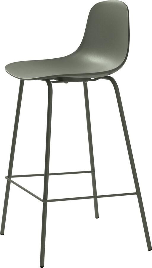 Giga Living Barstoel Olijfgroen Kunststof Zithoogte 67cm