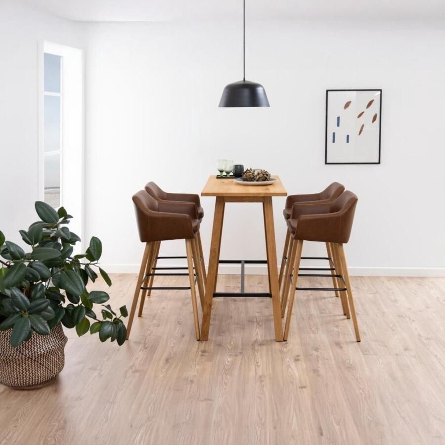 Leen Bakker Bartafel Liden eikenkleur 105x117x58 cm - Foto 2