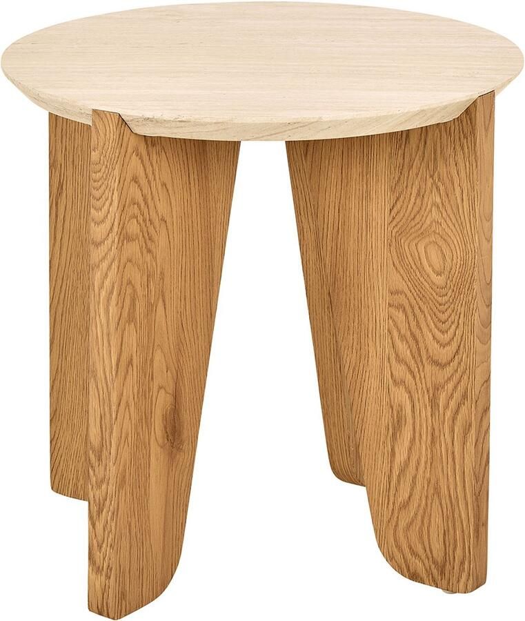 Giga Living Bijzettafel Travertinlook MDF 50x50x50 cm Bijzettafel Derk