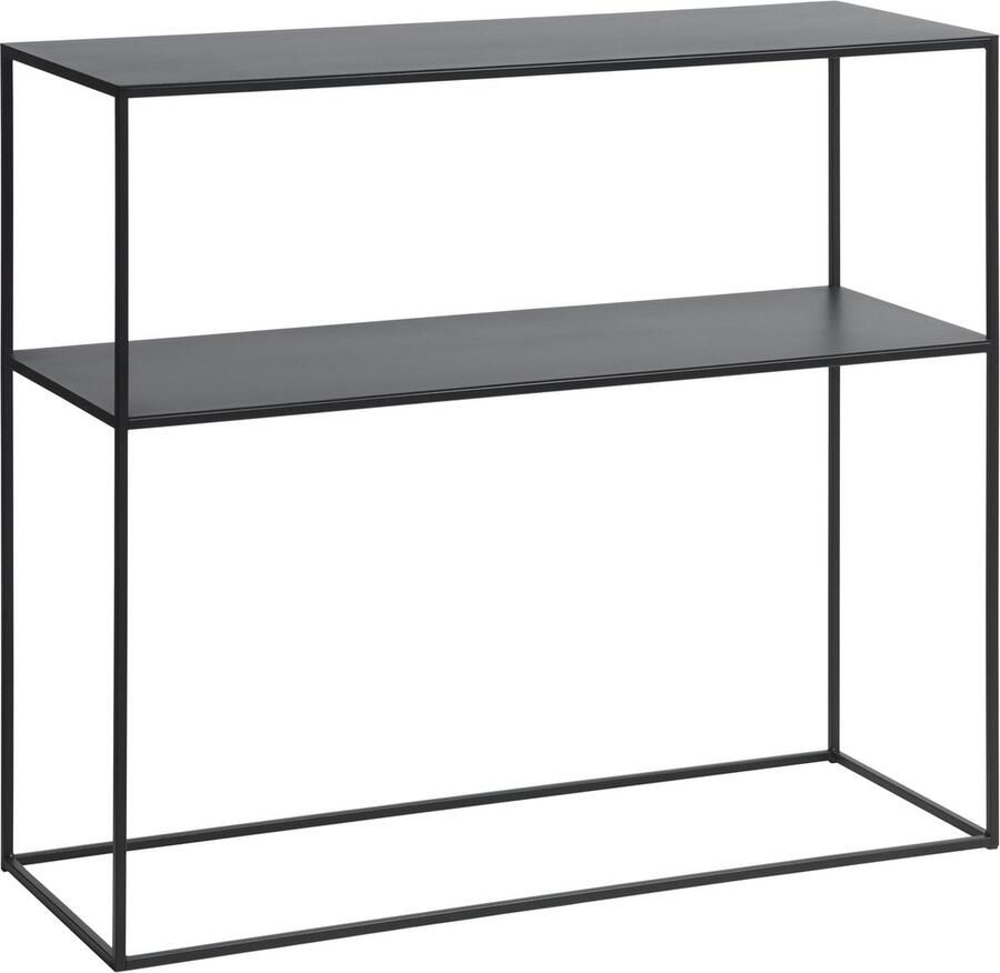 Giga Living Bijzettafel Metaal Zwart 90cm 1 Plank Tafel Pebble