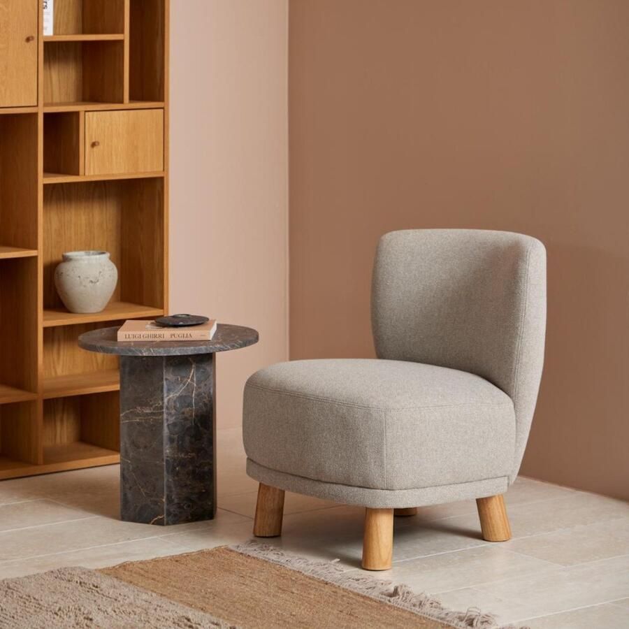 Giga Living Bijzettafel Rovan Marmer Grijs Marron Ø50x50cm