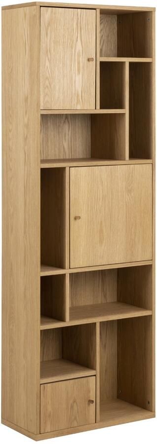 Giga Living Boekenkast Naturel Hout 3-Deuren 60 5x30x180cm Huub