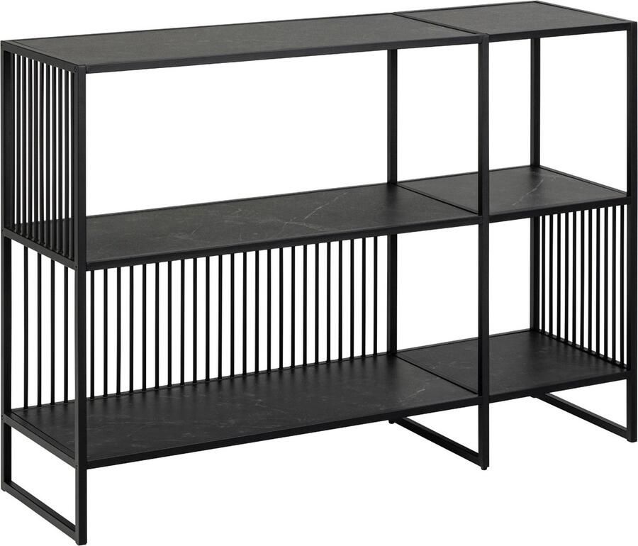 Giga Living Boekenkast Zwart Metaal Open kast 120x35x83cm Diego