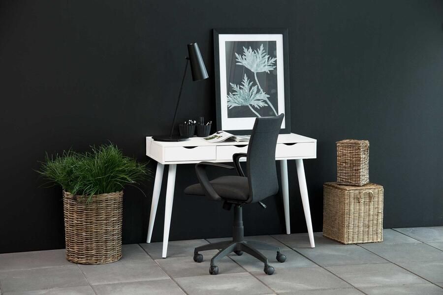 Actona Sidetable bureau Jupiter 110 Cm 3 Lades Wit Secretaire Wit MDF - Foto 4