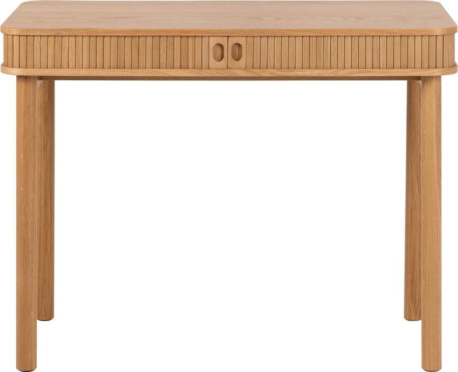 Emob Bureau Langley 100x50x75 cm met opbergruimte eikfineer Kantoor outlet Bruin Fineer; Hout; MDF Kantoor outlet Op voorraad - Foto 4