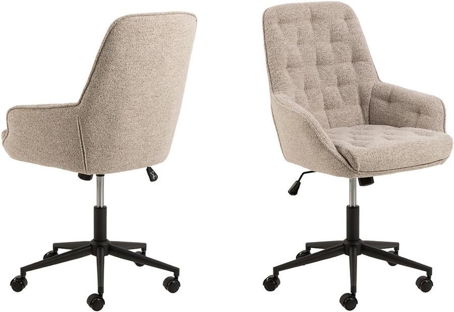 Giga Living Bureaustoel Alleri Stof Beige Zithoogte 57cm - Foto 2