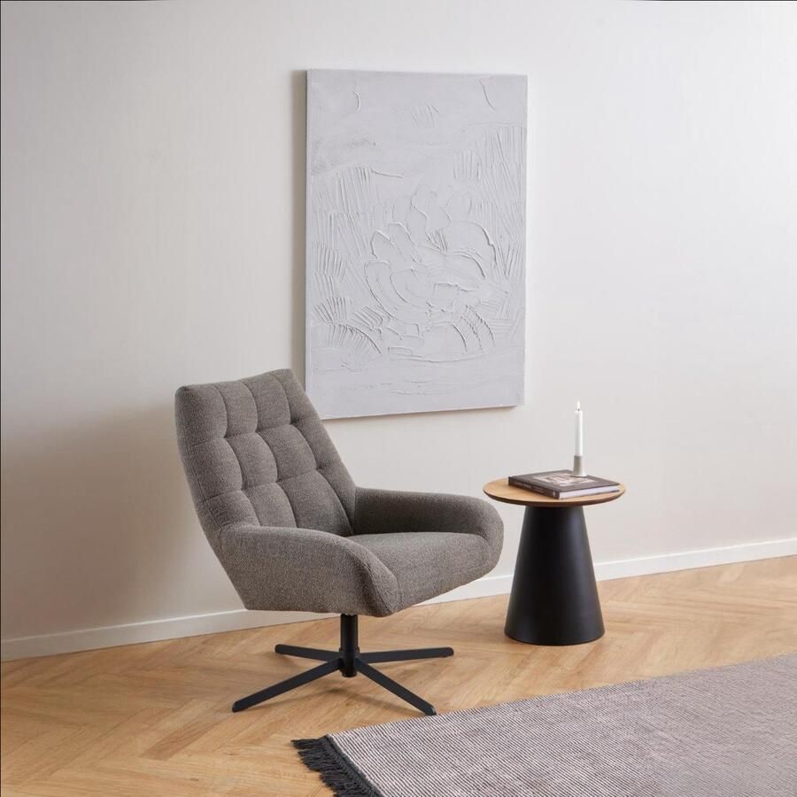 Giga Living Draaifauteuil Sevilla Stof Taupe Draaibaar