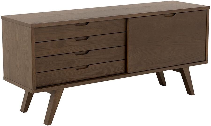 Actona Bristol dressoir 1 deur 4 lades 1 plank eiken decor - Foto 2