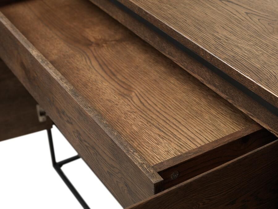 Giga Living Dressoir Eikenhout Donkerbruin 155cm 3-Deurs Kast Rivoli - Foto 3