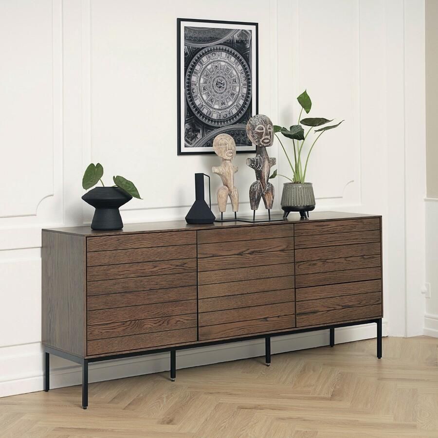 Giga Living Dressoir Eikenhout Openslaande deuren 180x45x78cm