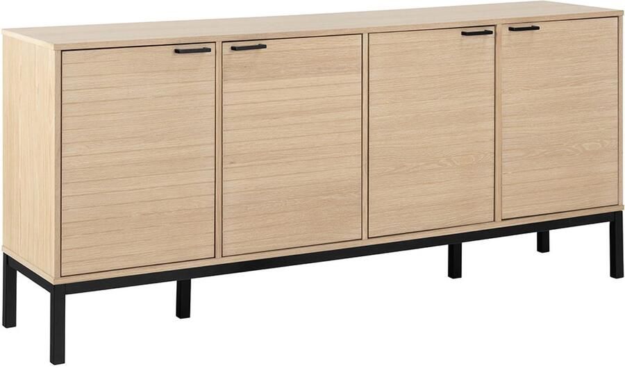 Giga Living Dressoir Eloi 180x40x80 cm Wit Eiken Fineer