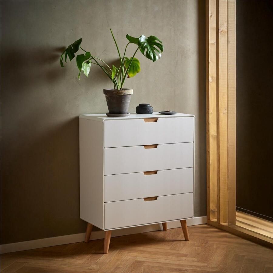 Giga Living Dressoir Lowy 80x40x100 cm Naturel 4-lades