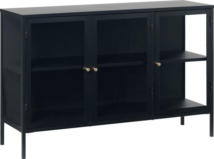 Giga Living Dressoir Zwart Metaal 40x132x85cm 3 Deuren Soft Closing Dressoir Carmel - Foto 2
