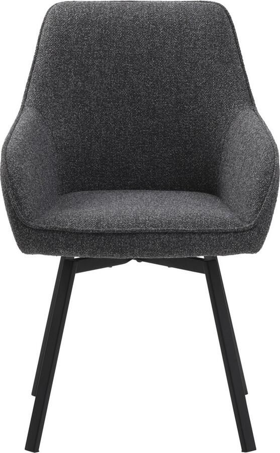 Giga Meubel Giga Living Eetkamerstoel Donkergrijs Stof Draaibaar 58x59x83cm Alma
