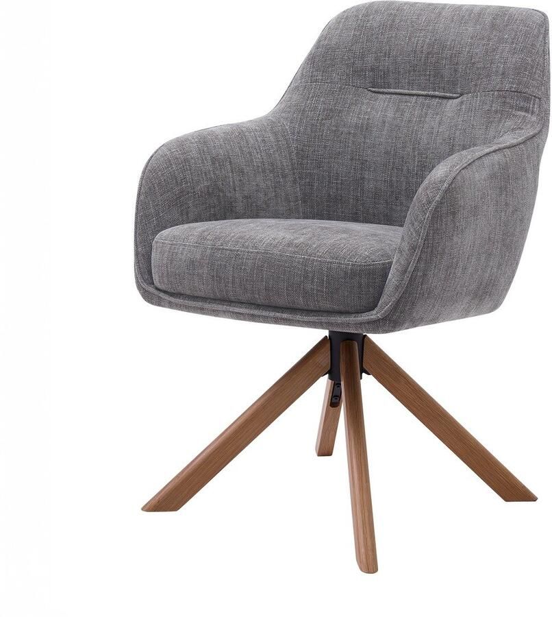 Giga Living Eetkamerstoel Avola Antraciet Eikenhout 57x65x86cm Set van 2