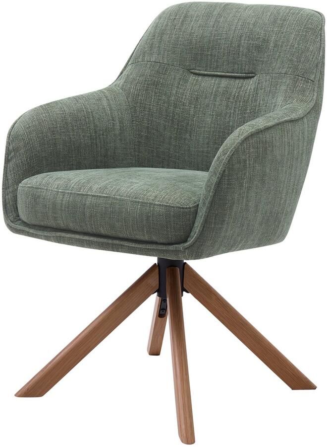 Giga Living Eetkamerstoel Avola Forest Green Naturel Set van 2