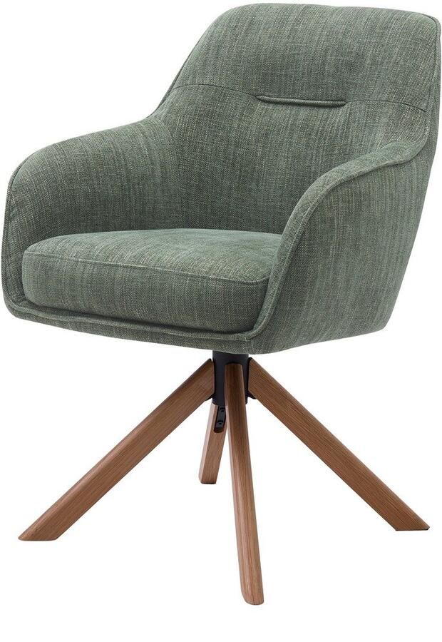 Giga Living Eetkamerstoel Avola Groen Eikenhout 57x65x86cm Set van 2