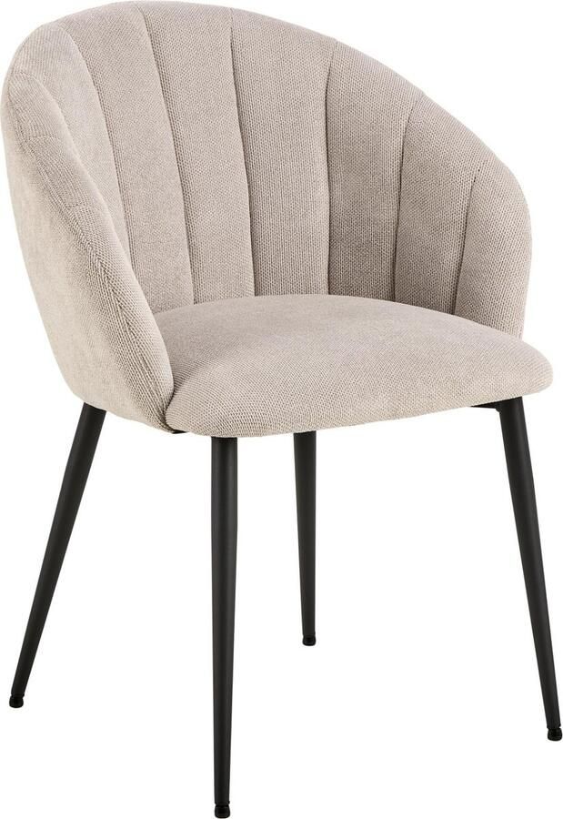 Giga Living Eetkamerstoel Beige Stof 62x57x80 cm Eetkamerstoel Philadelphia Caso - Foto 2