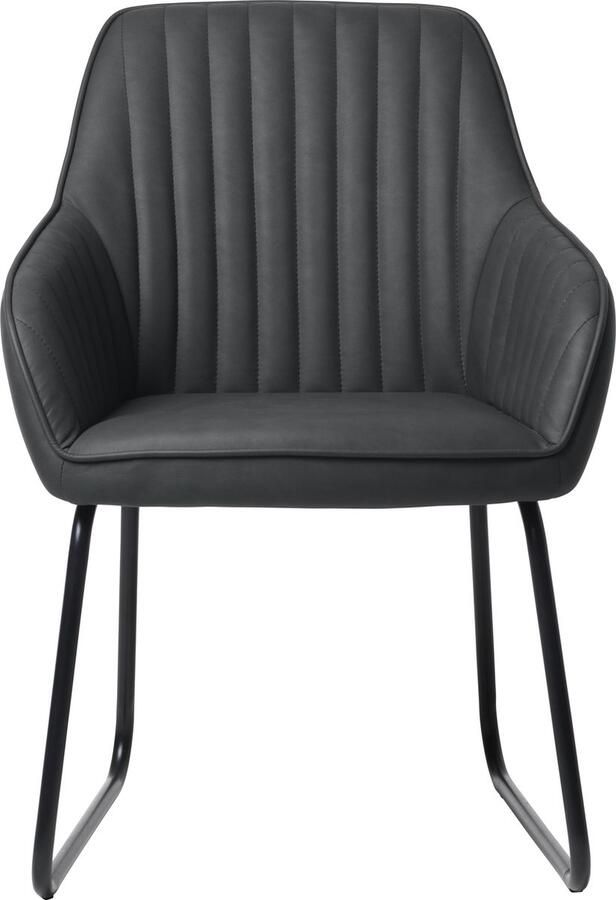 Giga Living Eetkamerstoel Brooks Met Armleuning Donkergrijs Pu - Foto 1