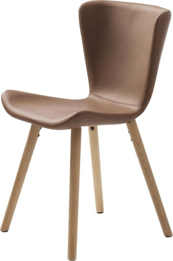 Giga Meubel Giga Living Eetkamerstoel Bruin PU leer Naturel Eikenhout Teslin