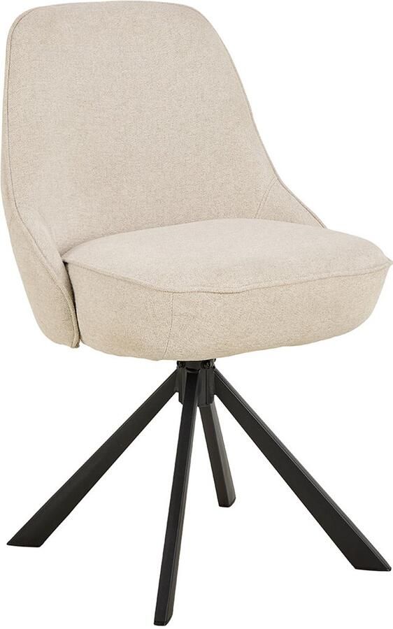 Giga Living Eetkamerstoel Cor Beige Stof Zithoogte 52cm Set van 2 - Foto 2