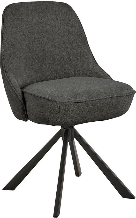 Giga Living Eetkamerstoel Cor Donkergrijs Stof Zithoogte 52cm Set van 2 - Foto 2