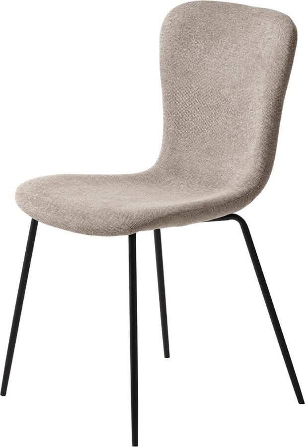 Giga Living Eetkamerstoel Zandkleur Set Van 2 Metaal & Polyester 47x47x85cm Eetkamerstoel Delta