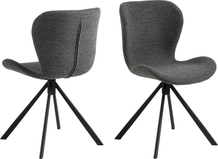 Giga Living Eetkamerstoel Draaibaar Stof Antraciet Zitdiepte 40cm Set van 2