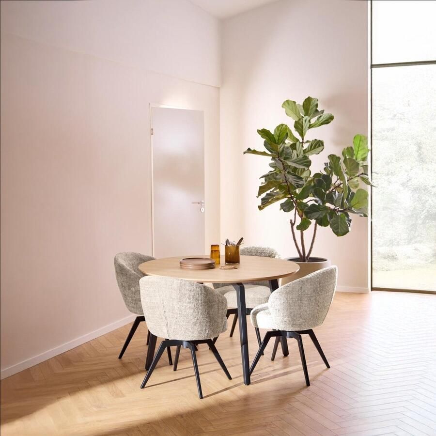 Giga Living Eetkamerstoel Durin Met Armleuning Beige Juto - Foto 2