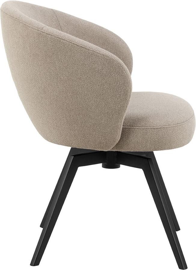 Giga Living Eetkamerstoel Met Armleuning Beige Stof 58 5x60x80 cm Eetkamerstoel Durin