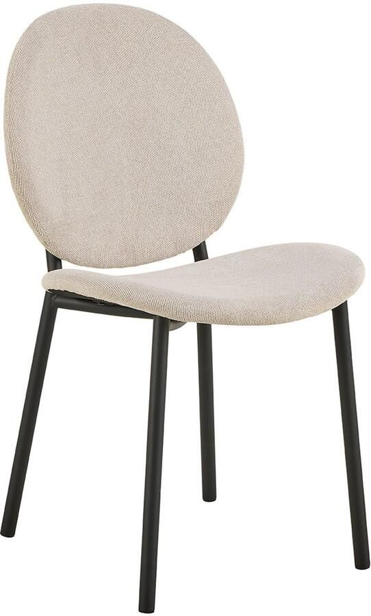 Giga Living Eetkamerstoel Elda Beige Stof Zithoogte 46 5cm Set van 2 - Foto 2