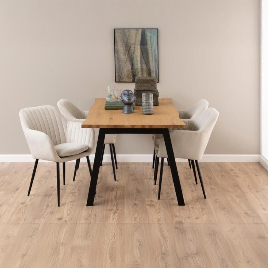 Giga Living Eetkamerstoel Fiska Met Armleuning Lichtgrijs Enjoy - Foto 2