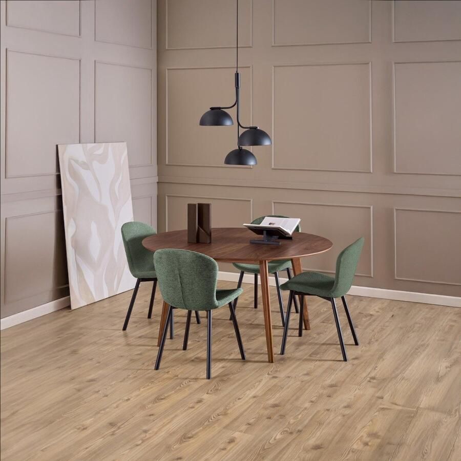 Giga Living Eetkamerstoel Galtor Groen Stof Zithoogte 47cm Set van 2