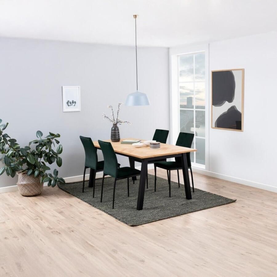 Giga Living Eetkamerstoel Grondal Donkergroen Zithoogte 48 5cm Set van 4