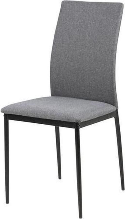 Meubelen-Online Eetkamerstoel Nordic set 4 stoelen stof grijs - Foto 3