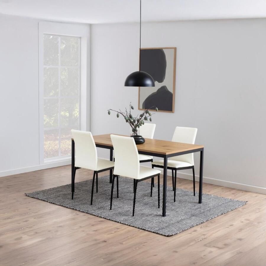 Giga Living Eetkamerstoel Grondal Wit PU Leer Zithoogte 48 5cm Set van 4 - Foto 2