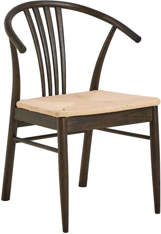 Giga Living Eetkamerstoel Irenka Met Armleuning Paper Plaits Wit Zwart Set van 2 - Foto 2