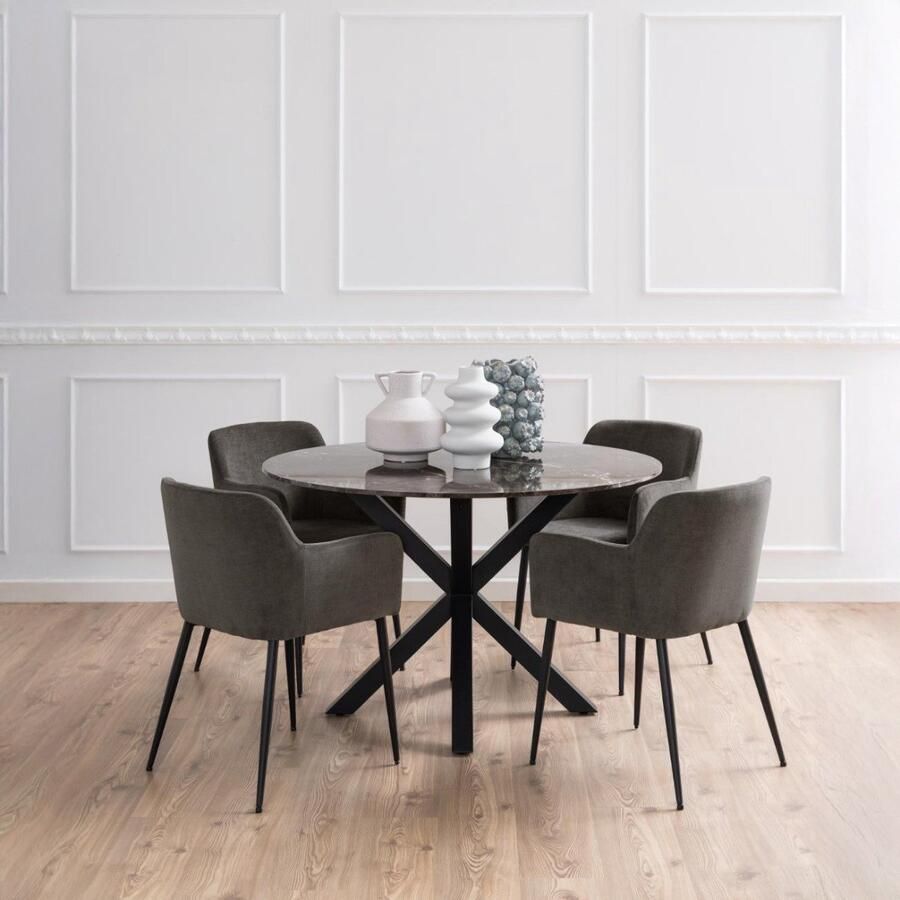 Giga Living Eetkamerstoel Jaska Donkergrijs Zithoogte 47 5cm Set van 2